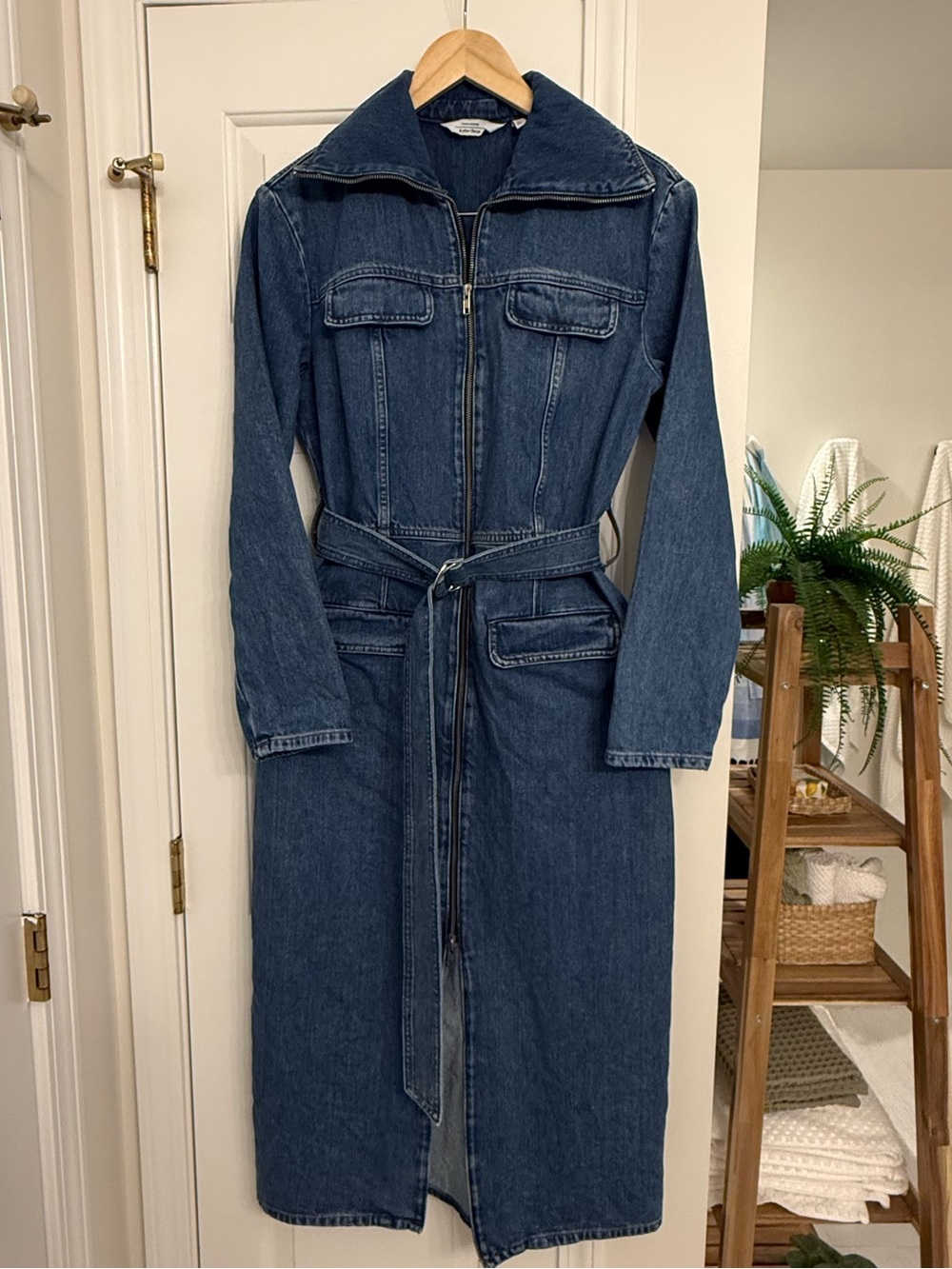 &Other Stories Denim Zip Front DressTrench Coat. Size 6